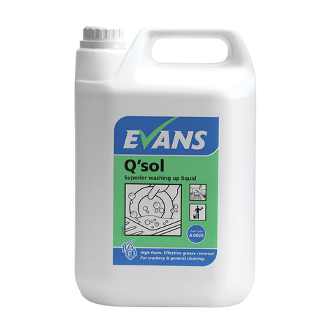 Evans Q'Sol Washing Up liquid 5L - BeSafe Supplies Ltd