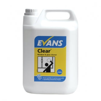 Evans Clear Glass & Stainless Steel Cleaner 5L - BeSafe Supplies Ltd