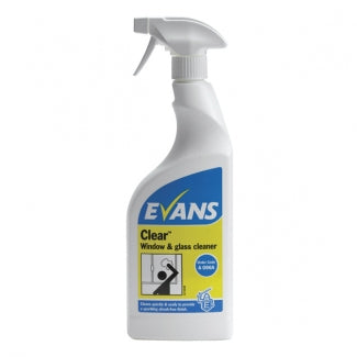Evans Clear Glass & Stainless Steel Cleaner 750ml - BeSafe Supplies Ltd