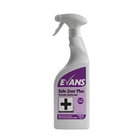 Evans Safe Zone Plus Antiviral Disinfectant 750ml - BeSafe Supplies Ltd
