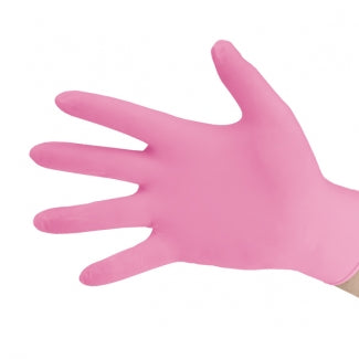 Pink Nitrile Powder Free Gloves- Box of 100 - BeSafe Supplies Ltd