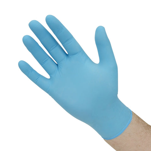 Blue Premium Nitrile Powder Free Gloves- Box of 100 - BeSafe Supplies Ltd