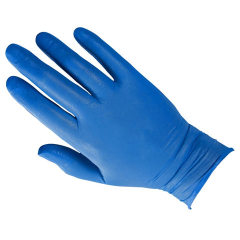 Blue Nitrile Extra Strong Powder Free Gloves- Box of 100 - BeSafe Supplies Ltd