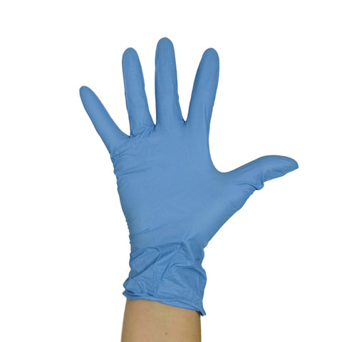 Blue Nitrile Powder Free Gloves- Box of 200 - BeSafe Supplies Ltd