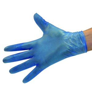 Blue Vinyl AQL 4 Powder Free Disposable Gloves - BeSafe Supplies Ltd