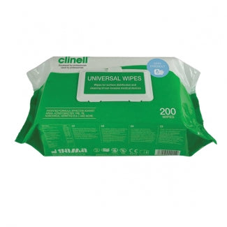 Clinell Universal Sanitising Wipes - Pack of 200 - BeSafe Supplies Ltd