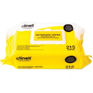 Clinell Detergent Wipes - Pack of 215 - BeSafe Supplies Ltd