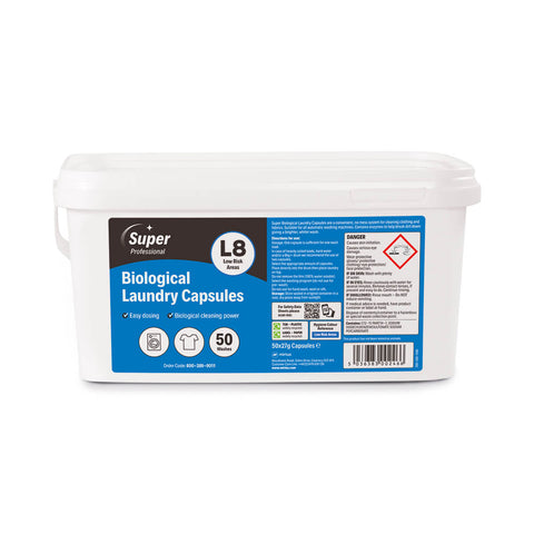 Super Bio Laundry Capsules - Tub of 50 - BeSafe Supplies Ltd