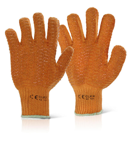 Orange PVC Criss Cross Gloves - Pair - BeSafe Supplies Ltd