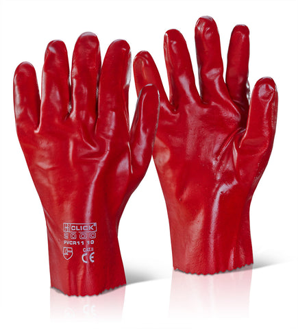 Red PVC 11" Gauntlets - Pair - BeSafe Supplies Ltd