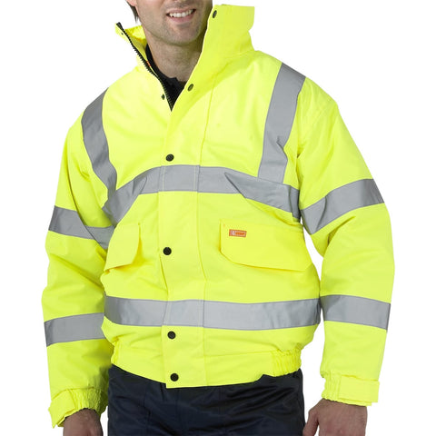 Hi Viz Bomber Jacket Yellow - BeSafe Supplies Ltd