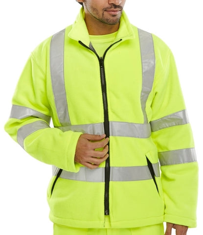 Hi Viz Fleece Jacket Yellow - BeSafe Supplies Ltd
