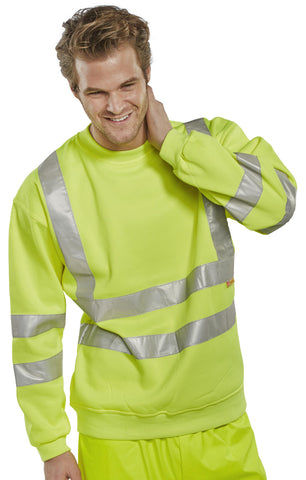 Hi Viz Sweatshirt Yellow - BeSafe Supplies Ltd